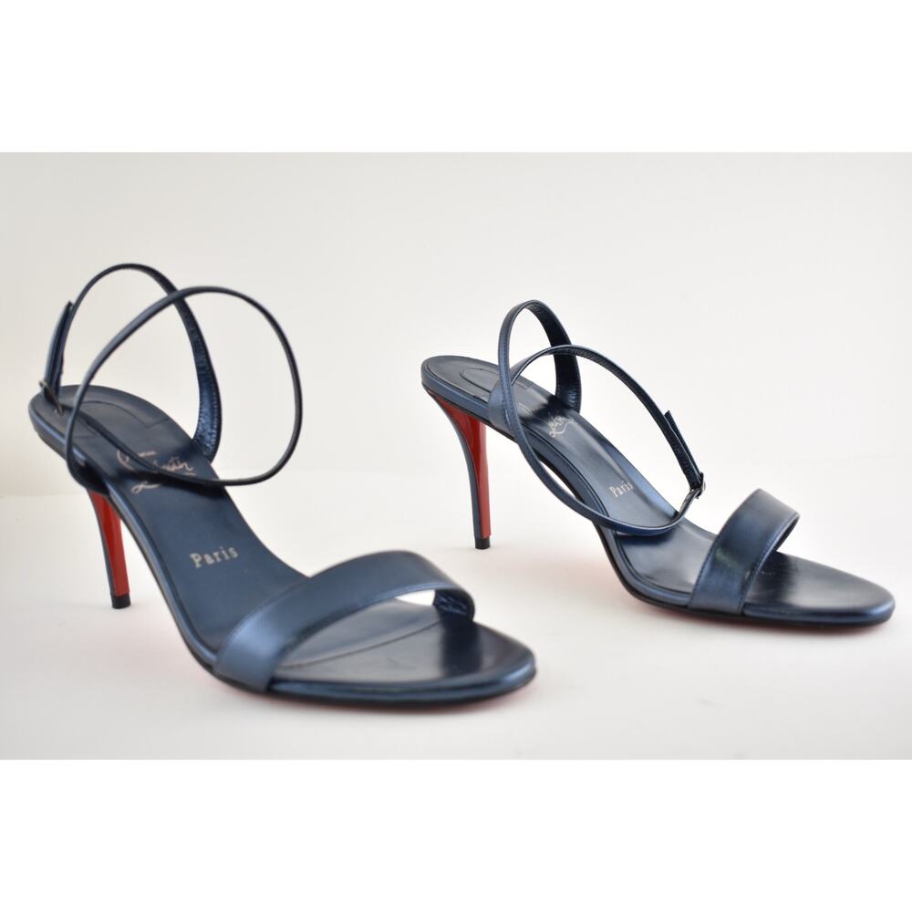 Christian Louboutin Miss Z Sandal 80 Blue Ankle Strap Sandal Heel Pump 40 - Picture 3 of 13